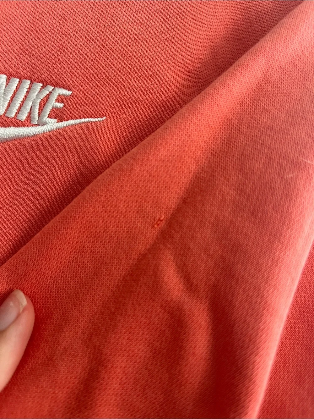 Nike Coral Pink Crewneck Sweatshirt with White Swoosh